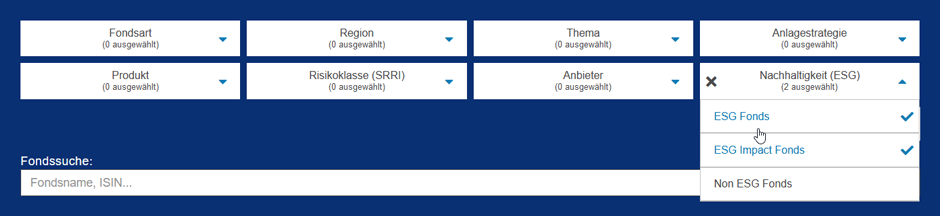 ESG-Filter in der Fondsauswahl
